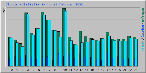 Stunden-Statistik im Monat Februar 2026
